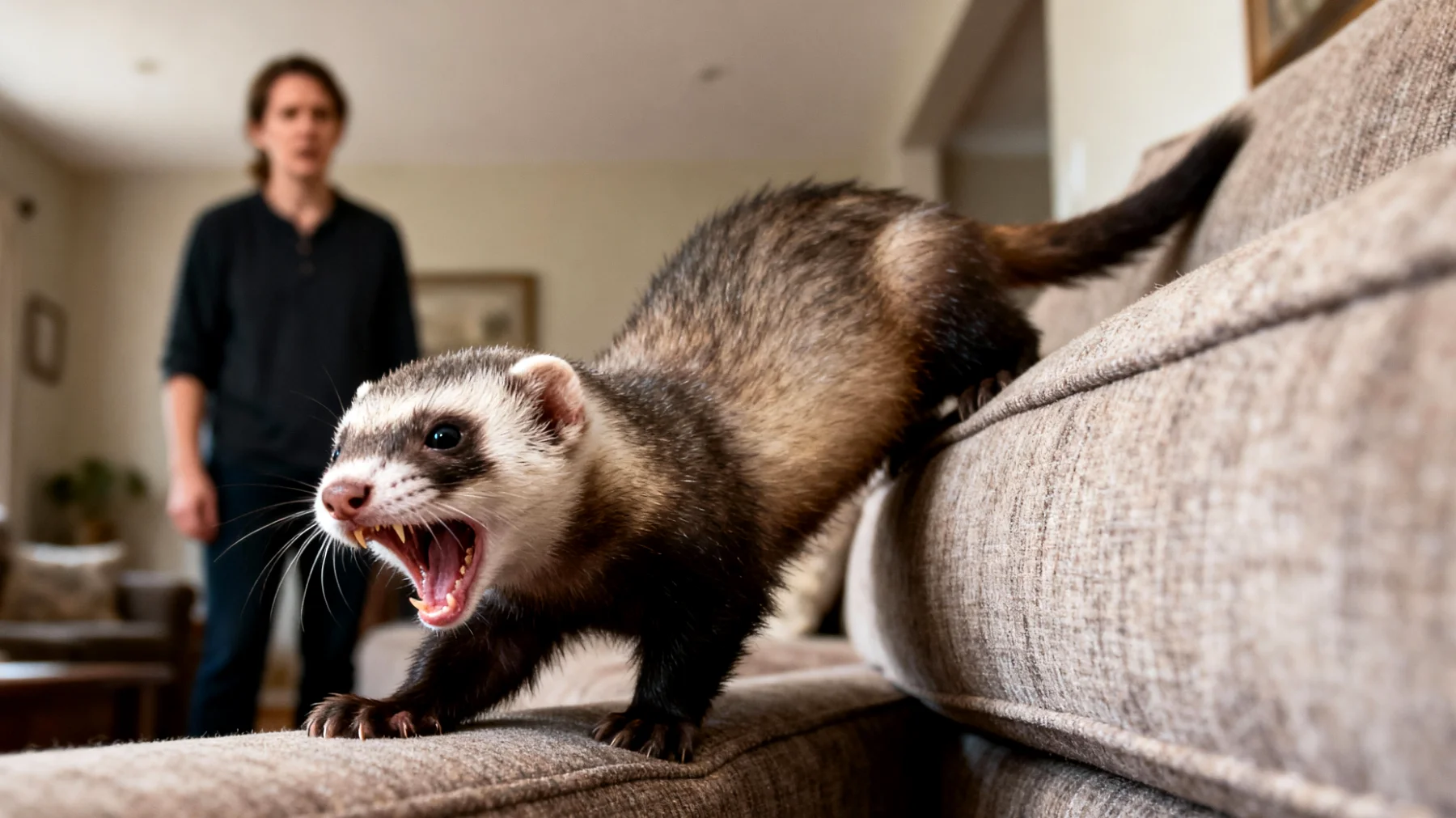 Erwachsene Frettchen zeigen oft unerwünschtes Verhalten wie übermäßiges Beißen, Kratzen an Möbeln oder hyperaktives Verhalten, da sie nicht ausreichend mental stimuliert werden und ihre natürlichen Jagd- und Erkundungsinstinkte nicht ausgelebt werden können"