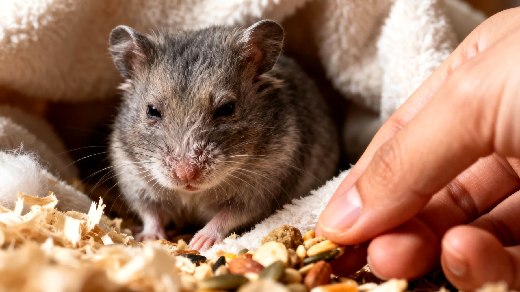 Ältere Hamster leiden häufig unter altersbedingten Gesundheitsproblemen wie Arthritis, Gewichtsverlust, stumpfem Fell, verminderter Aktivität und Tumoren, die eine angepasste Pflege und regelmäßige Gesundheitskontrollen erfordern"