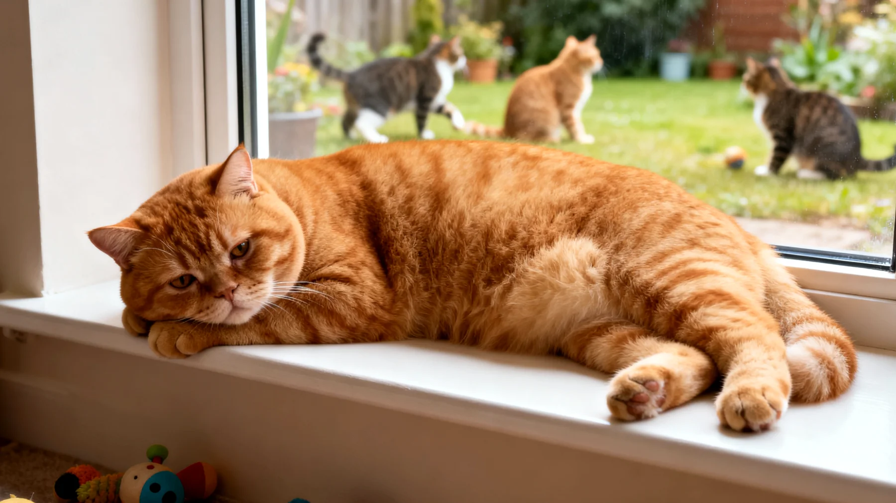 Katzen, die ausschließlich in der Wohnung leben, haben oft ein erhöhtes Risiko für Übergewicht, Langeweile und stressbedingte Gesundheitsprobleme aufgrund von Bewegungsmangel und fehlender natürlicher Stimulation"